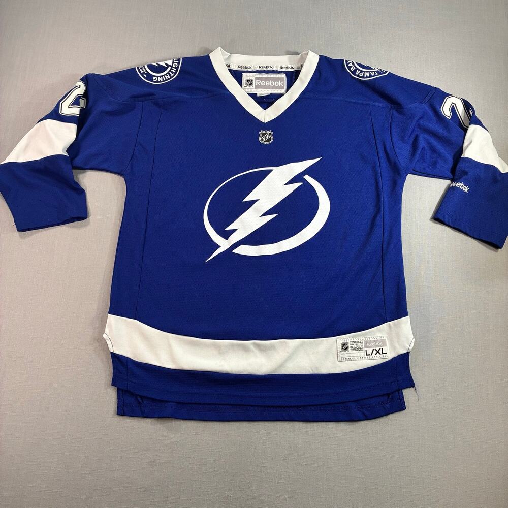 Reebok Tampa Bay Lightning Callahan #24 Youth L/XL NHL Hockey Jersey Blue - Picture 1 of 13